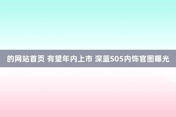 的网站首页 有望年内上市 深蓝S05内饰官图曝光