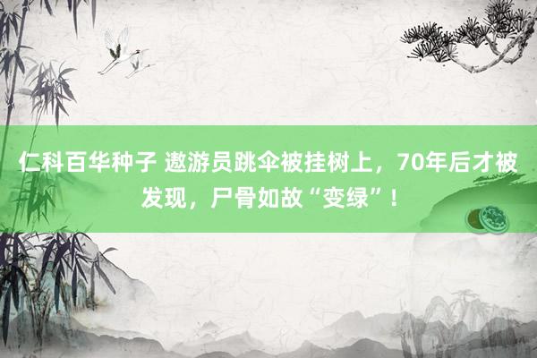 仁科百华种子 遨游员跳伞被挂树上，70年后才被发现，尸骨如故“变绿”！