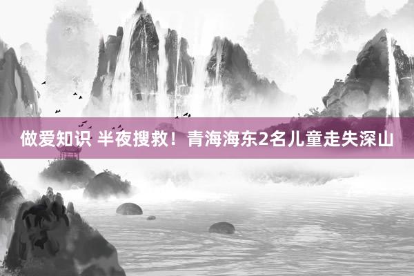 做爱知识 半夜搜救！青海海东2名儿童走失深山