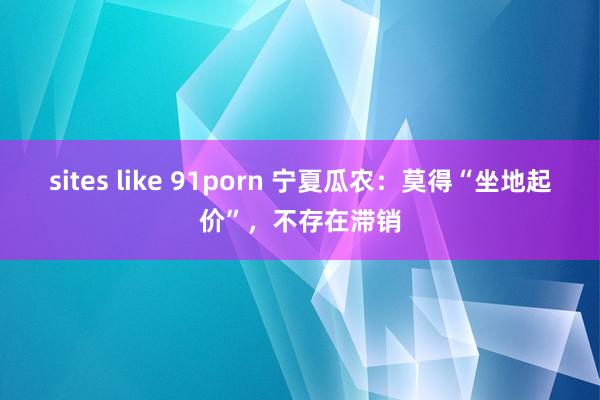 sites like 91porn 宁夏瓜农：莫得“坐地起价”，不存在滞销