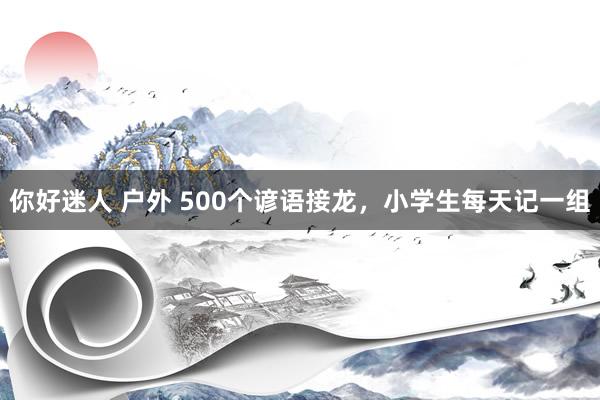 你好迷人 户外 500个谚语接龙，小学生每天记一组