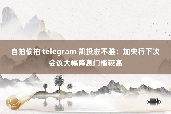 自拍偷拍 telegram 凯投宏不雅：加央行下次会议大幅降息门槛较高