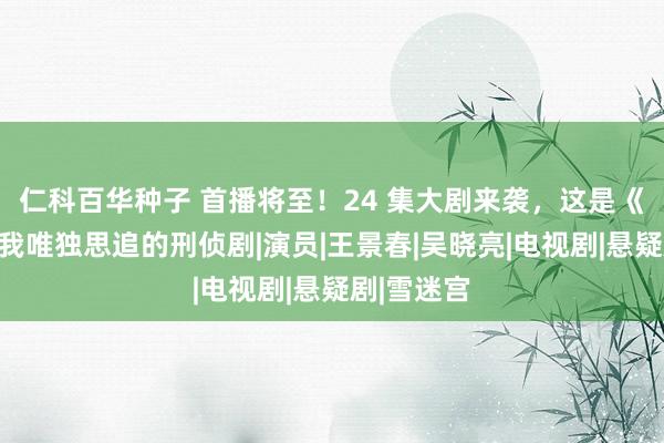 仁科百华种子 首播将至！24 集大剧来袭，这是《狂飙》后我唯独思追的刑侦剧|演员|王景春|吴晓亮|电视剧|悬疑剧|雪迷宫